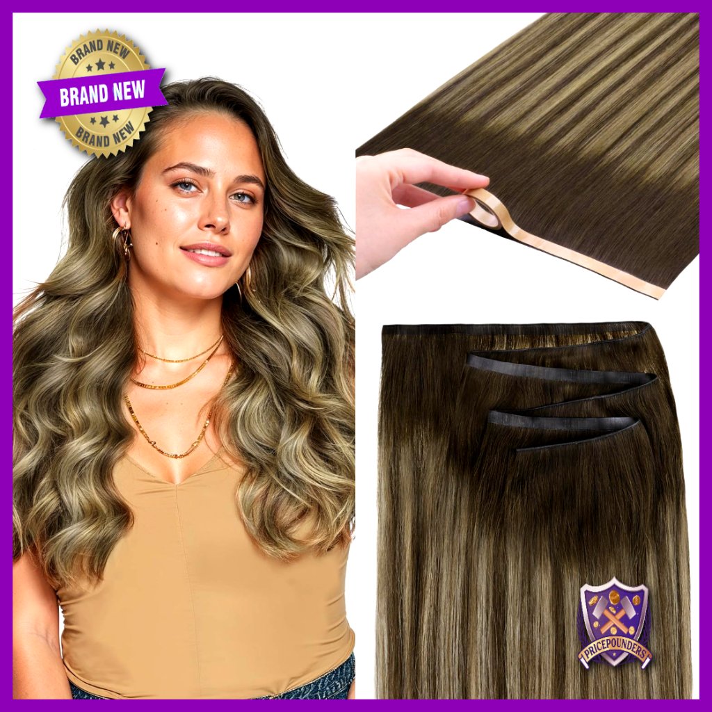 18 Inch Human Hair Tape In Extensions, 50g, Salon Quality, Easy Application
